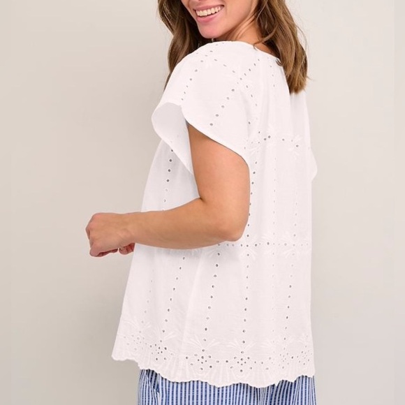 CREAM Eyelet White CRMOCCAMIA SHIRT Size 44 - Picture 4 of 13